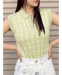 MURUA | ジャガードパターンニットポロ(ニット/セーター)