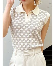 MURUA | ジャガードパターンニットポロ(ニット/セーター)