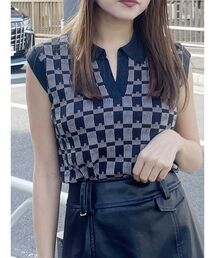 MURUA | ジャガードパターンニットポロ(ニット/セーター)