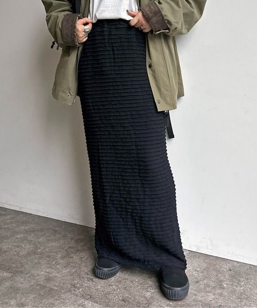 CPCM（シーピーシーエム）の「ジャガードメローナロースカート（スカート・レディース・ブラック/オフホワイト/イエロー/黄緑系・F）」の20枚目の写真