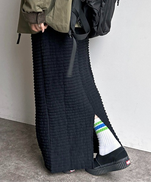 CPCM（シーピーシーエム）の「ジャガードメローナロースカート（スカート・レディース・ブラック/オフホワイト/イエロー/黄緑系・F）」の18枚目の写真