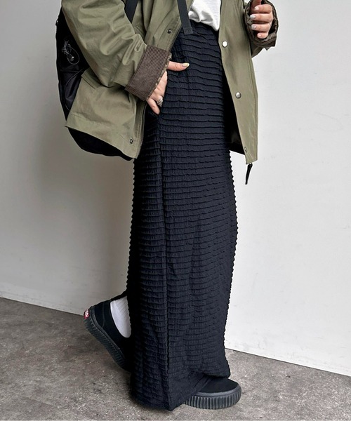 CPCM（シーピーシーエム）の「ジャガードメローナロースカート（スカート・レディース・ブラック/オフホワイト/イエロー/黄緑系・F）」の16枚目の写真