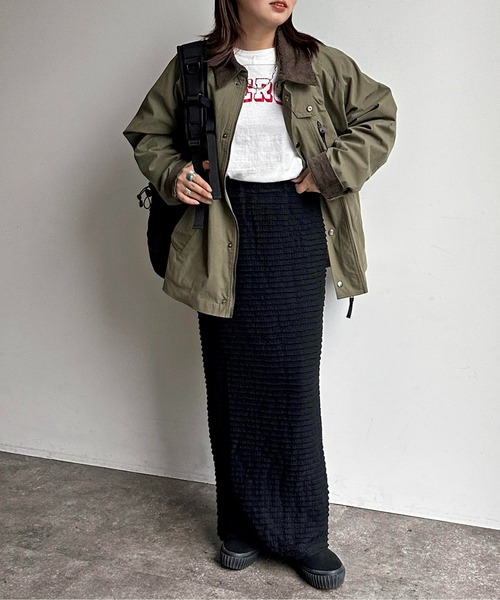 CPCM（シーピーシーエム）の「ジャガードメローナロースカート（スカート・レディース・ブラック/オフホワイト/イエロー/黄緑系・F）」の15枚目の写真