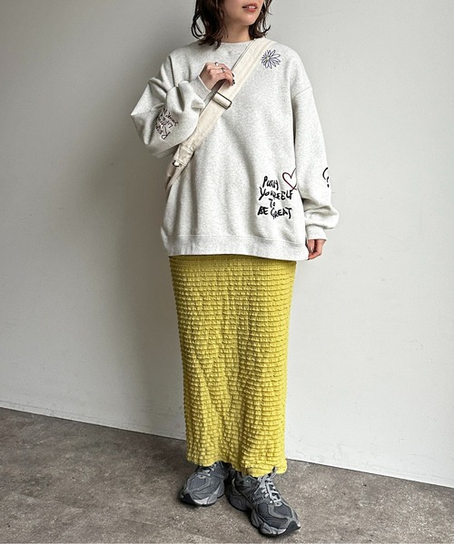 CPCM（シーピーシーエム）の「ジャガードメローナロースカート（スカート・レディース・ブラック/オフホワイト/イエロー/黄緑系・F）」の14枚目の写真