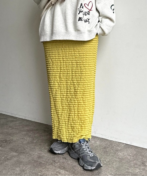 CPCM（シーピーシーエム）の「ジャガードメローナロースカート（スカート・レディース・ブラック/オフホワイト/イエロー/黄緑系・F）」の13枚目の写真