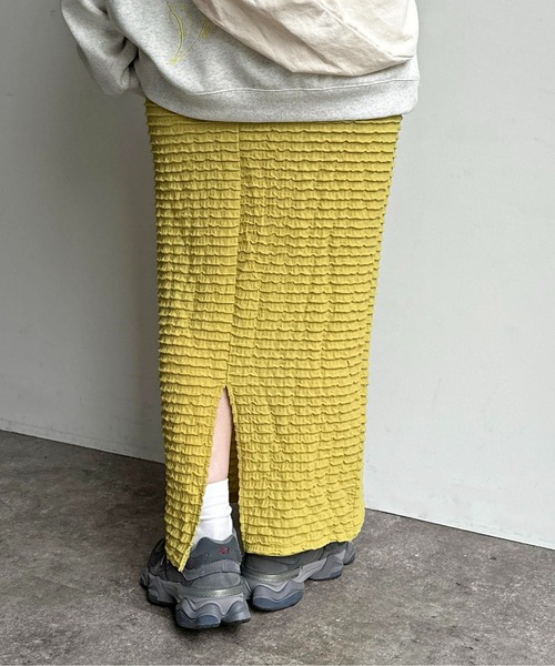 CPCM（シーピーシーエム）の「ジャガードメローナロースカート（スカート・レディース・ブラック/オフホワイト/イエロー/黄緑系・F）」の11枚目の写真