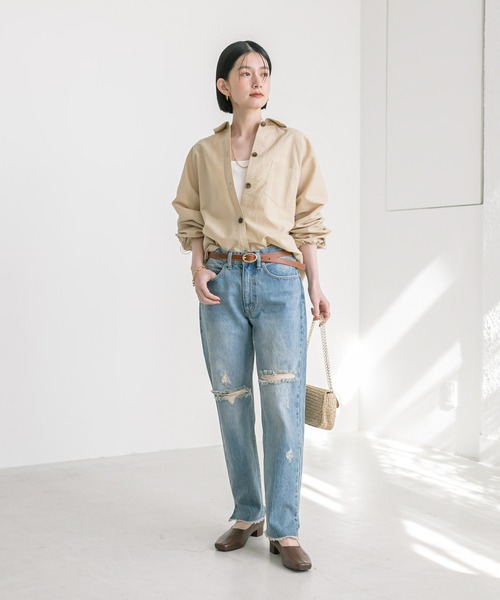 RIVE DROITE（リヴドロワ）の「セットアップ可能/コクーンワークシャツ（シャツ/ブラウス・レディース・ベージュ/カーキ・FREE）」の9枚目の写真