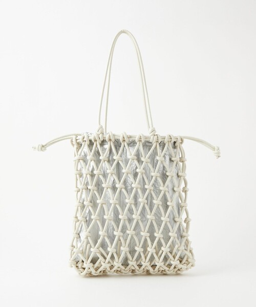 green label relaxing（グリーンレーベルリラクシング）の「2WAYメッシュ シャイニー トートバッグ（トートバッグ・レディース・シルバー/オフホワイト/ブラック・FREE）」の2枚目の写真