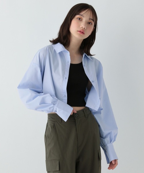 GLOBAL WORK(グローバルワーク)の「クロップドシャツセット/AND YUA ANY/100676(シャツ/ブラウス・キッズ・ブルー系その他/ブルー/ピンク系その他・FREE)」の2枚目の写真