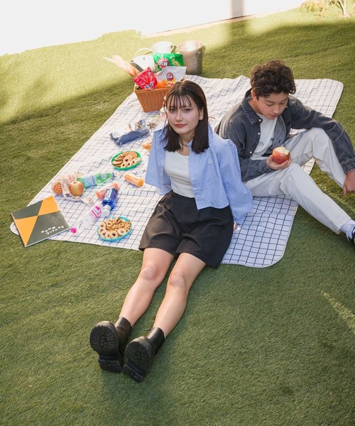 GLOBAL WORK(グローバルワーク)の「クロップドシャツセット/AND YUA ANY/100676(シャツ/ブラウス・キッズ・ブルー系その他/ブルー/ピンク系その他・FREE)」の4枚目の写真