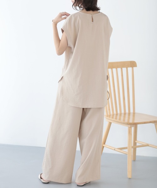 SUNFLOWER EIGHT（サンフラワーエイト）の「冷感トップス/セットアップ対応（Tシャツ/カットソー・レディース・アイボリー/ミント/ブラック/ネイビー/ベージュ・LL/M/L）」の16枚目の写真