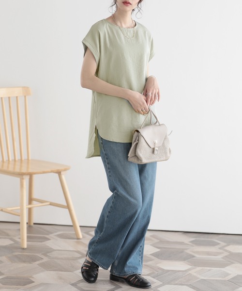SUNFLOWER EIGHT（サンフラワーエイト）の「冷感トップス/セットアップ対応（Tシャツ/カットソー・レディース・アイボリー/ミント/ブラック/ネイビー/ベージュ・LL/M/L）」の20枚目の写真