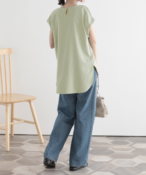 SUNFLOWER EIGHT（サンフラワーエイト）の「冷感トップス/セットアップ対応（Tシャツ/カットソー・レディース・アイボリー/ミント/ブラック/ネイビー/ベージュ・LL/M/L）」の21枚目の写真