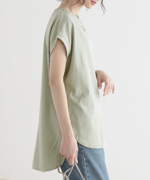 SUNFLOWER EIGHT（サンフラワーエイト）の「冷感トップス/セットアップ対応（Tシャツ/カットソー・レディース・アイボリー/ミント/ブラック/ネイビー/ベージュ・LL/M/L）」の22枚目の写真