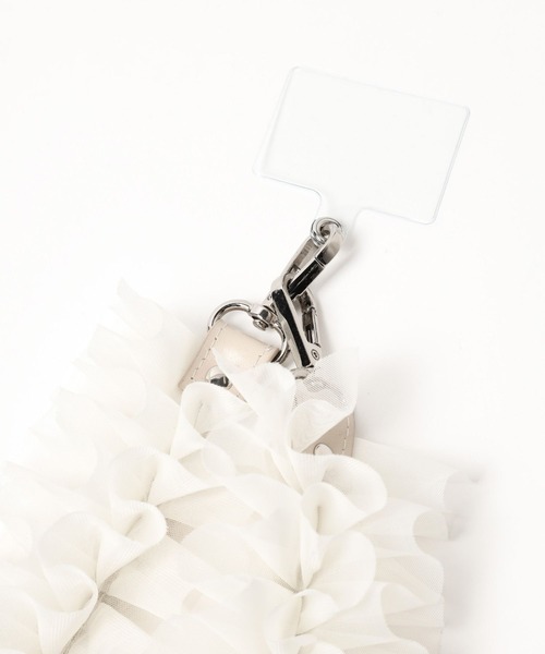 Heather（ヘザー）の「チュールスマホショルダー　113138（スマホグッズ・レディース・アイボリー/ブラック・ONE SIZE）」の4枚目の写真