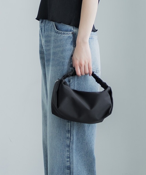 coca(coca)(コカ)の「サテンワンハンドル2wayバッグ(ハンドバッグ・レディース・ブラック/グリーン・ONE SIZE)」の2枚目の写真