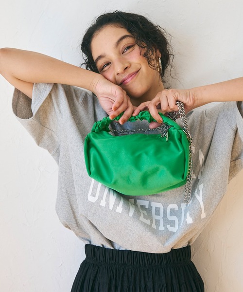 coca(coca)(コカ)の「サテンワンハンドル2wayバッグ(ハンドバッグ・レディース・ブラック/グリーン・ONE SIZE)」の8枚目の写真