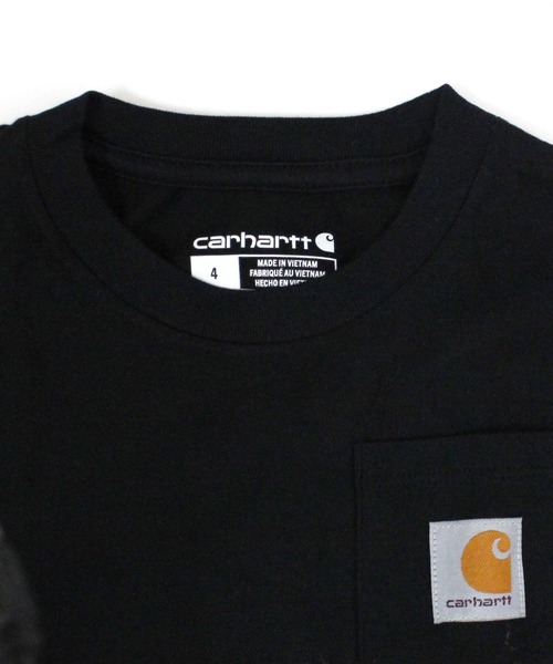Carhartt(カーハート)の「Carhartt カーハート ロゴ 胸ポケット付き 半袖Tシャツ(Tシャツ/カットソー・キッズ・ブラック・L/M/S/140cm/130cm/120cm/110cm/XL)」の3枚目の写真