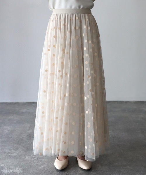 Riberry（リベリー）の「フロッキードットチュールリバーシブルスカート（スカート・レディース・アイボリー/ブラック・FREE）」の16枚目の写真