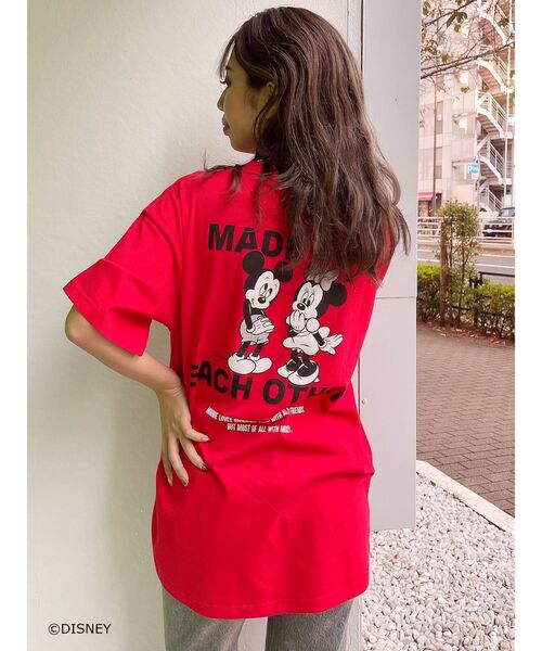 Disney（ディズニー）の「Mickey Mouse / ポケットBIGＴシャツ（Tシャツ/カットソー・レディース・オフホワイト/ベージュ/ブラック/レッド・FREE）」の6枚目の写真