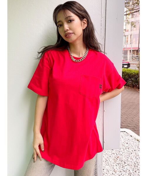 Disney（ディズニー）の「Mickey Mouse / ポケットBIGＴシャツ（Tシャツ/カットソー・レディース・オフホワイト/ベージュ/ブラック/レッド・FREE）」の7枚目の写真