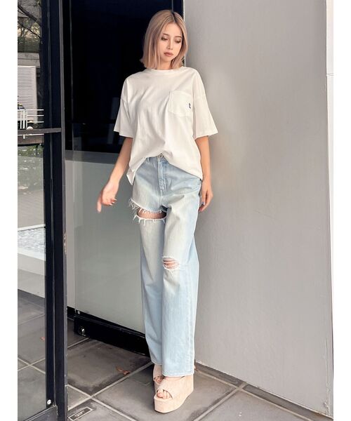 Disney（ディズニー）の「Mickey Mouse / ポケットBIGＴシャツ（Tシャツ/カットソー・レディース・オフホワイト/ベージュ/ブラック/レッド・FREE）」の14枚目の写真