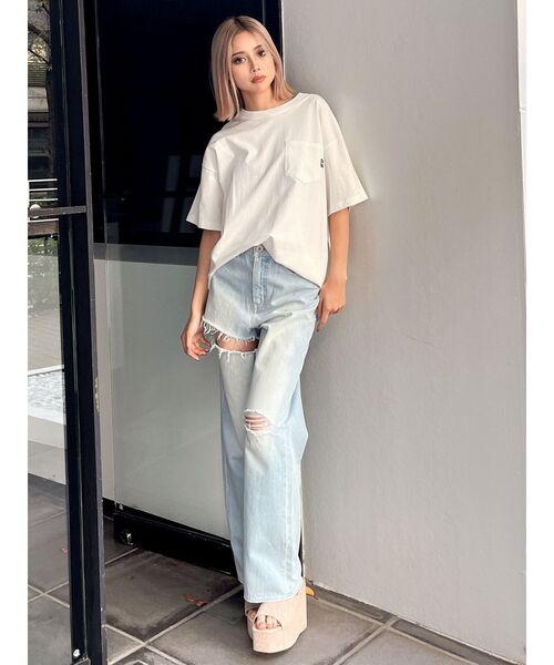 Disney（ディズニー）の「Mickey Mouse / ポケットBIGＴシャツ（Tシャツ/カットソー・レディース・オフホワイト/ベージュ/ブラック/レッド・FREE）」の16枚目の写真