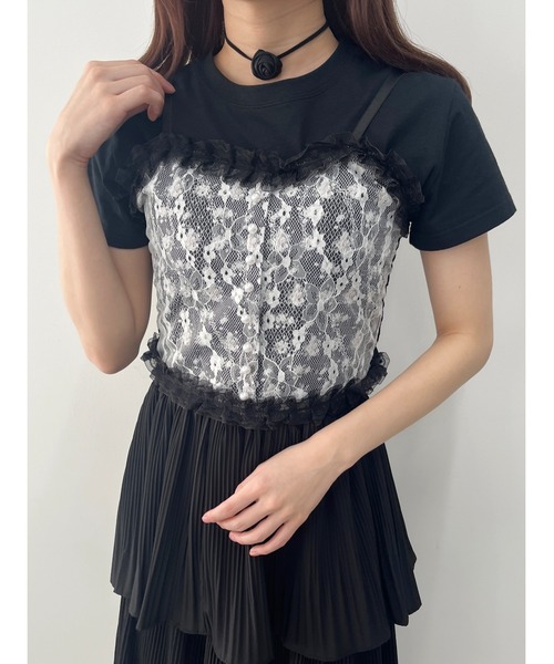 PHILLY（フィリー）の「【PHILLY】フラワーレースフリルキャミソール（キャミソール・レディース・ホワイト/ブラック・FREE）」の21枚目の写真