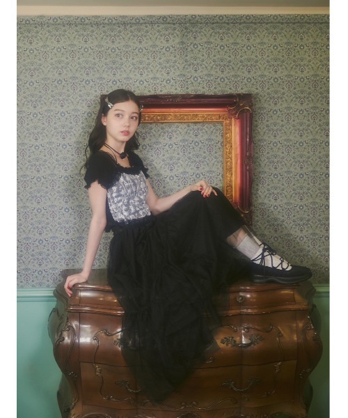 PHILLY（フィリー）の「【PHILLY】フラワーレースフリルキャミソール（キャミソール・レディース・ホワイト/ブラック・FREE）」の7枚目の写真