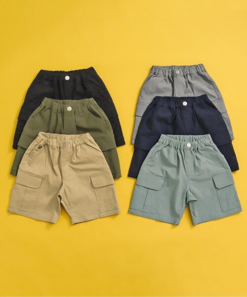 BREEZE(ブリーズ)の「【WEB限定】もっとスズシーカーゴハーフパンツ(カーゴパンツ・キッズ・ベージュ/ネイビー/グリーン/グレー/ブラック/サックスブルー・90/100/110/120/130/140/150)」の10枚目の写真