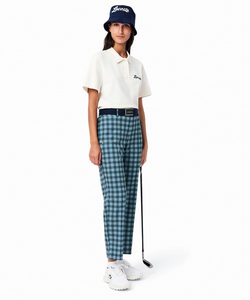 LACOSTE（ラコステ）の「UPF30+ UVカット センタークリース ストレッチテーパードスリムパンツ / ゴルフパンツ（チノパンツ・レディース・ネイビー/ライトブルー/カーキ/ダークブルー・34/36/38/40）」の6枚目の写真
