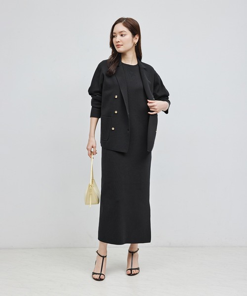 ROPE'（ロペ）の「シルクコットン総針ニットジャケット【セット対応】（テーラードジャケット・レディース・ネイビー/オフホワイト・FREE）」の16枚目の写真