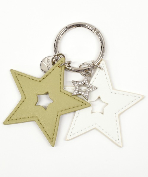 LAZY SUSAN（レイジースーザン）の「チャーム　トリプルスター（キーホルダー・レディース・ピンク/ライトグリーン/ブラック/ブルー/ホワイト/カーキ/ワイン・FREE）」の4枚目の写真