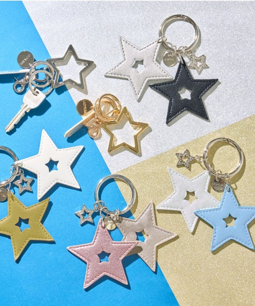 LAZY SUSAN（レイジースーザン）の「チャーム　トリプルスター（キーホルダー・レディース・ピンク/ライトグリーン/ブラック/ブルー/ホワイト/カーキ/ワイン・FREE）」の12枚目の写真