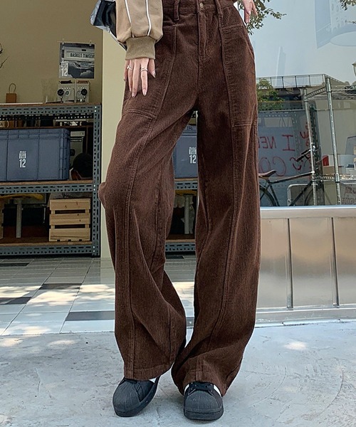 HALEY PESCA（ヘーリーペスカ）の「HALEY PESCA/コーデュロイ　ワイドレッグパンツ（その他パンツ・レディース・ブラック/ブラウン/ホワイト・LARGE/SMALL/MEDIUM）」の3枚目の写真