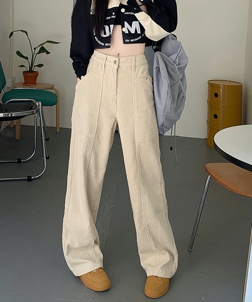 HALEY PESCA（ヘーリーペスカ）の「HALEY PESCA/コーデュロイ　ワイドレッグパンツ（その他パンツ・レディース・ブラック/ブラウン/ホワイト・LARGE/SMALL/MEDIUM）」の8枚目の写真