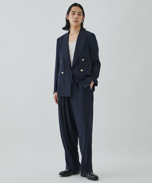 RAINMAKER(レインメーカー)の「【RAINMAKER/レインメーカー】MELANGE TWILL DOUBLE BREASTEAD JACKET(METAL BUTTON)(テーラードジャケット・メンズ・ブラック/ネイビー・4/3)」の11枚目の写真