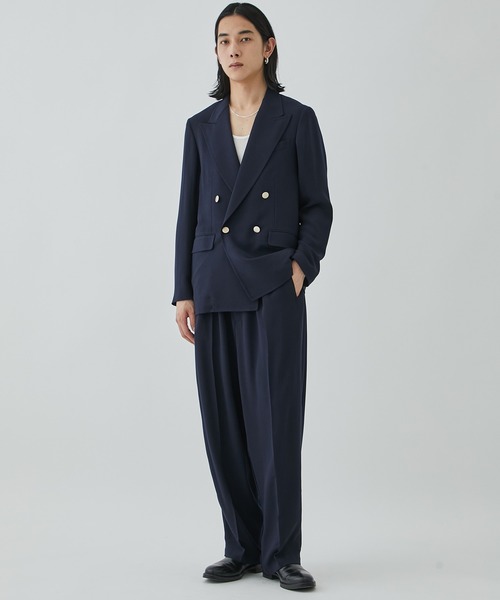 RAINMAKER(レインメーカー)の「【RAINMAKER/レインメーカー】MELANGE TWILL DOUBLE BREASTEAD JACKET(METAL BUTTON)(テーラードジャケット・メンズ・ブラック/ネイビー・4/3)」の12枚目の写真