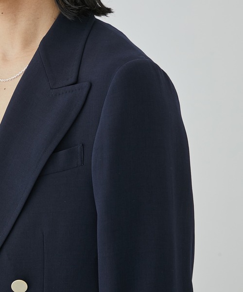 RAINMAKER(レインメーカー)の「【RAINMAKER/レインメーカー】MELANGE TWILL DOUBLE BREASTEAD JACKET(METAL BUTTON)(テーラードジャケット・メンズ・ブラック/ネイビー・4/3)」の17枚目の写真