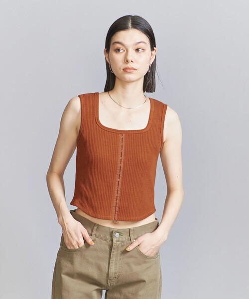 BEAUTY&YOUTH UNITED ARROWS(ビューティーアンドユースユナイテッドアローズ)の「コットン フロントホック タンクトップ(タンクトップ・レディース・ネイビー/オレンジ/グレー・FREE)」の13枚目の写真