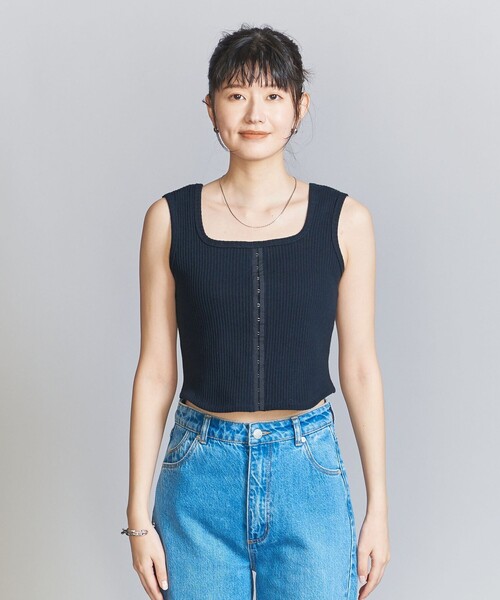 BEAUTY&YOUTH UNITED ARROWS(ビューティーアンドユースユナイテッドアローズ)の「コットン フロントホック タンクトップ(タンクトップ・レディース・ネイビー/オレンジ/グレー・FREE)」の15枚目の写真