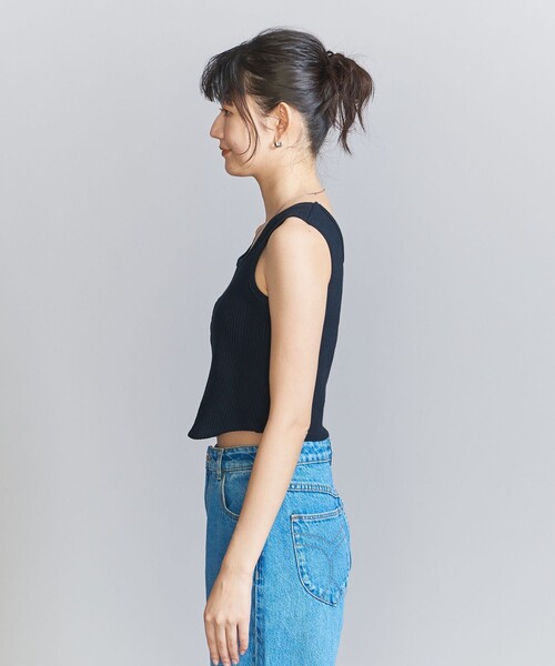 コットンフロントホックタンクトップ　オレンジ BEAUTY&YOUTH UNITED ARROWS（ビューティーアンドユース