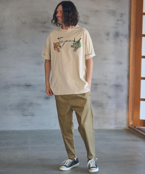 CAMBIO(カンビオ)の「mt8940- ビッグシルエットプリントTシャツ(Sukajan)(Tシャツ/カットソー・メンズ・ホワイト/グリーン/ベージュ・S/M/L/XL)」の13枚目の写真
