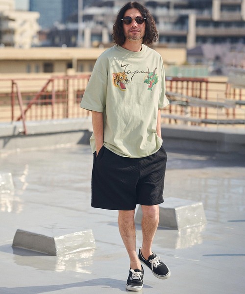 CAMBIO(カンビオ)の「mt8940- ビッグシルエットプリントTシャツ(Sukajan)(Tシャツ/カットソー・メンズ・ホワイト/グリーン/ベージュ・S/M/L/XL)」の18枚目の写真