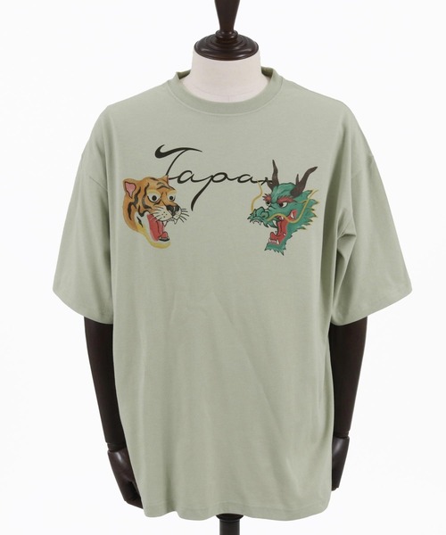 CAMBIO(カンビオ)の「mt8940- ビッグシルエットプリントTシャツ(Sukajan)(Tシャツ/カットソー・メンズ・ホワイト/グリーン/ベージュ・S/M/L/XL)」の20枚目の写真