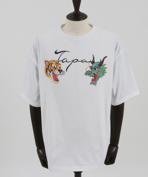 CAMBIO(カンビオ)の「mt8940- ビッグシルエットプリントTシャツ(Sukajan)(Tシャツ/カットソー・メンズ・ホワイト/グリーン/ベージュ・S/M/L/XL)」の21枚目の写真