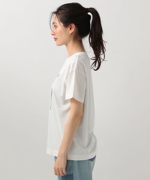 BAYFLOW（ベイフロー）の「アソートロゴプリントＴ（Tシャツ/カットソー・レディース・グレイッシュベージュ/ピンク/オフホワイト/ブラック・SMALL/MEDIUM/LARGE）」の6枚目の写真