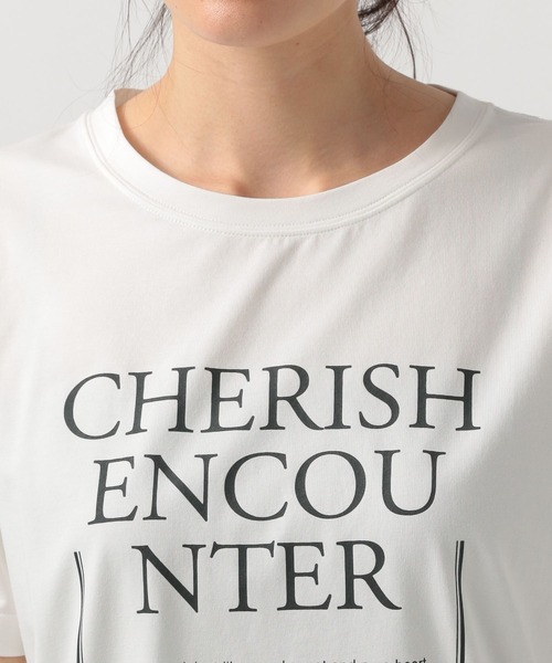 BAYFLOW（ベイフロー）の「アソートロゴプリントＴ（Tシャツ/カットソー・レディース・グレイッシュベージュ/ピンク/オフホワイト/ブラック・SMALL/MEDIUM/LARGE）」の8枚目の写真