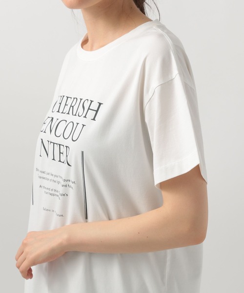 BAYFLOW（ベイフロー）の「アソートロゴプリントＴ（Tシャツ/カットソー・レディース・グレイッシュベージュ/ピンク/オフホワイト/ブラック・SMALL/MEDIUM/LARGE）」の9枚目の写真