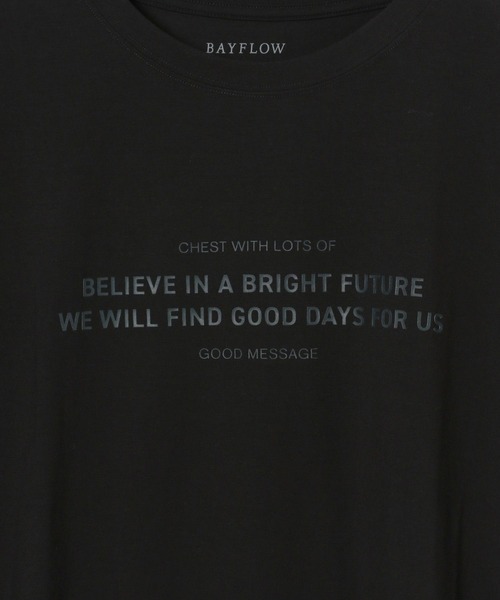 BAYFLOW（ベイフロー）の「アソートロゴプリントＴ（Tシャツ/カットソー・レディース・グレイッシュベージュ/ピンク/オフホワイト/ブラック・SMALL/MEDIUM/LARGE）」の13枚目の写真